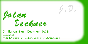 jolan deckner business card
