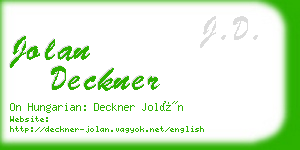 jolan deckner business card